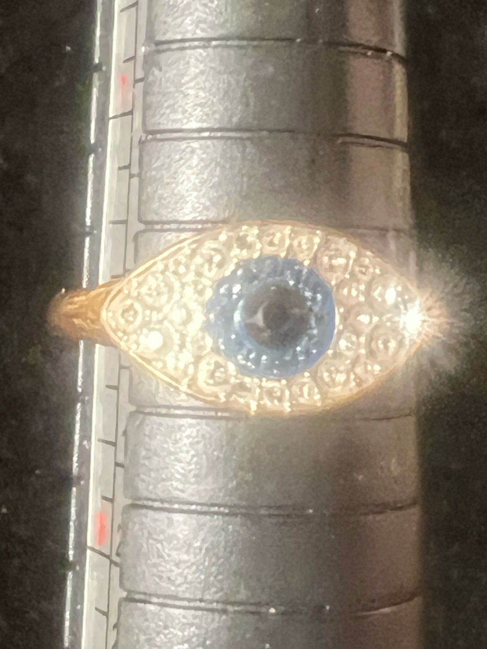 SWAROVSKI Rose GOLDTONE PAVE CRYSTAL EVIL EYE SZ 8